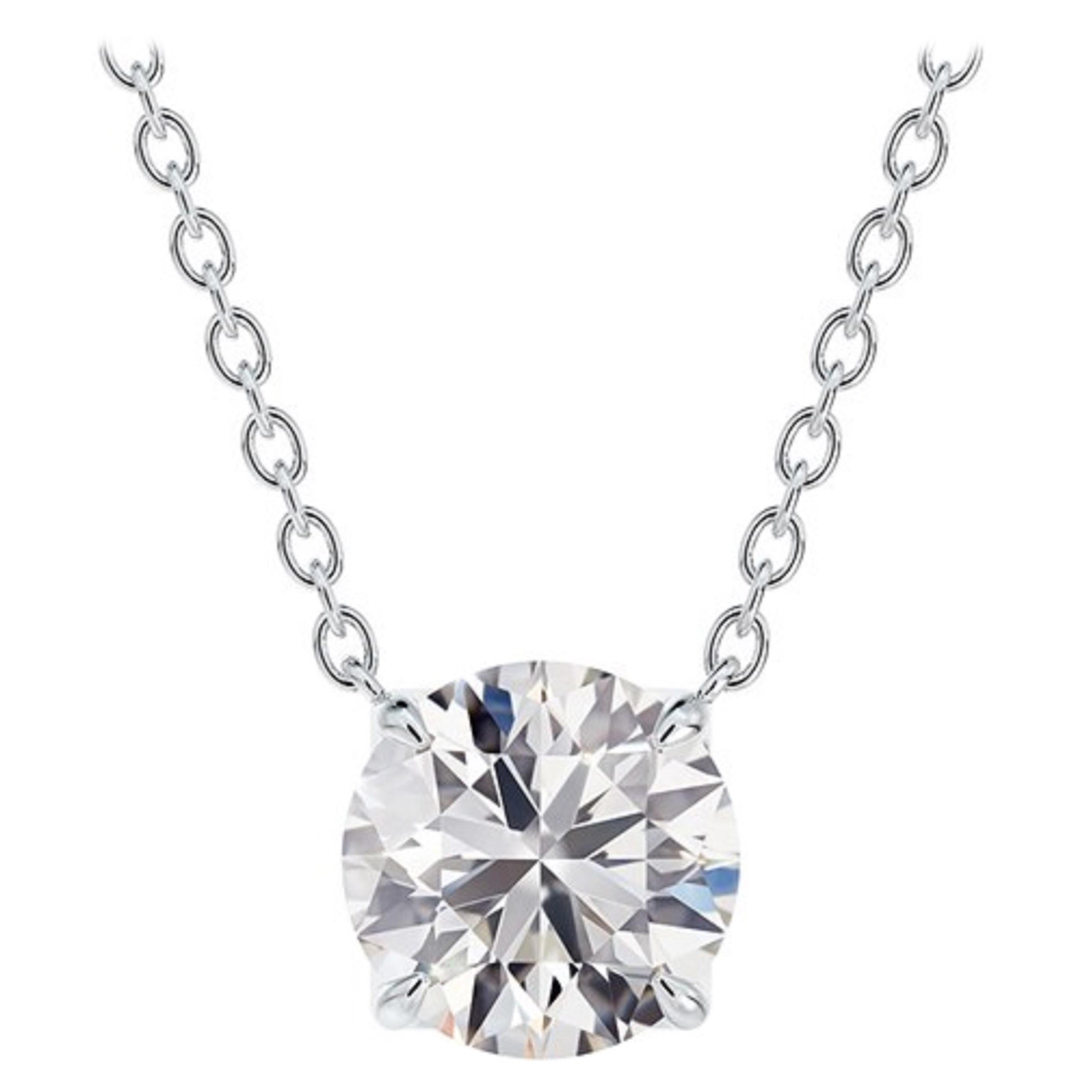 1/3 CT. Certified Emerald-Cut Diamond Solitaire Pendant in 14K White Gold  (I/SI2) | Zales Outlet